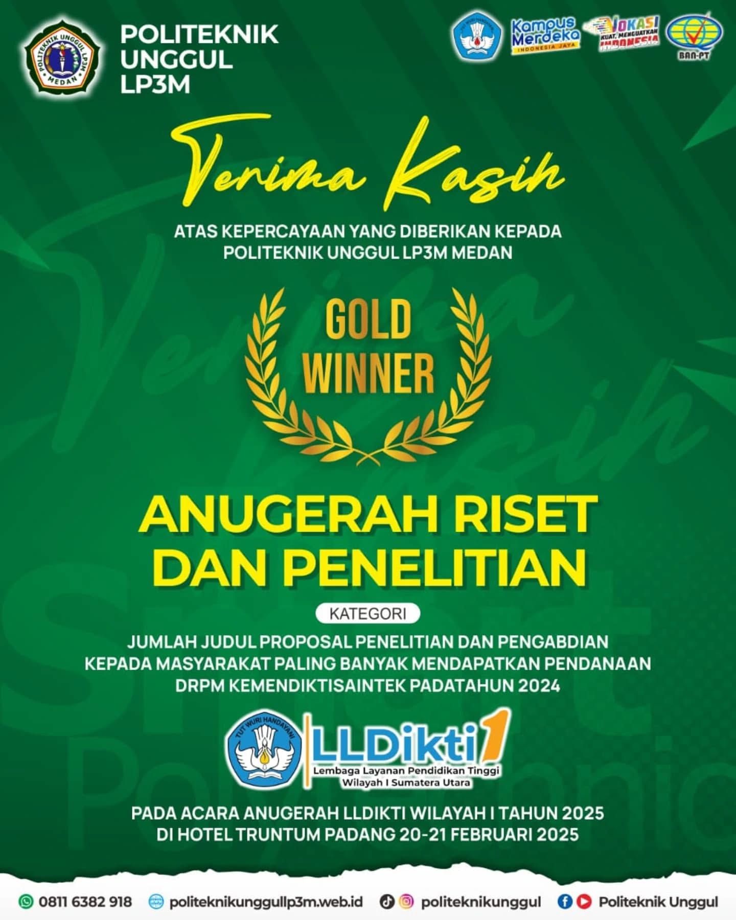 Penerima Penghargaan GOLD untuk Penelitian Dosen